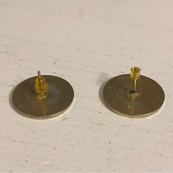 House of Harlow 1960 Leather Gold Sunburst Earring - Picture 2 of 3